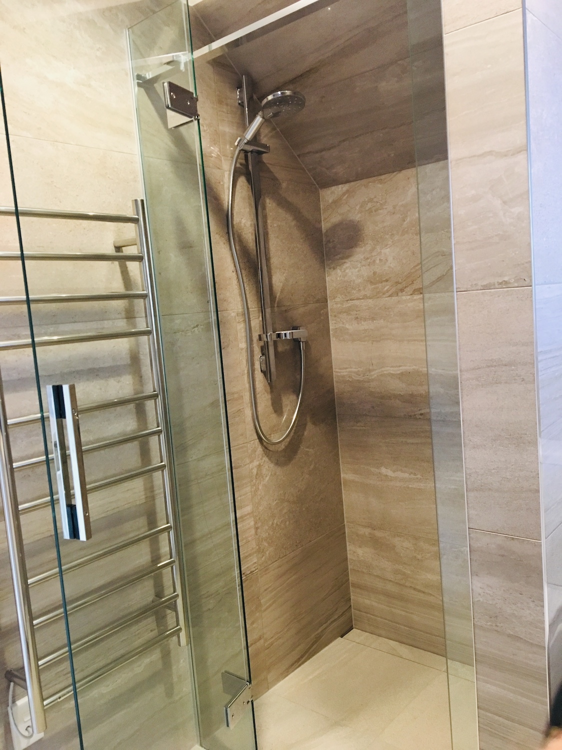 Ensuite shower & heated towel rail